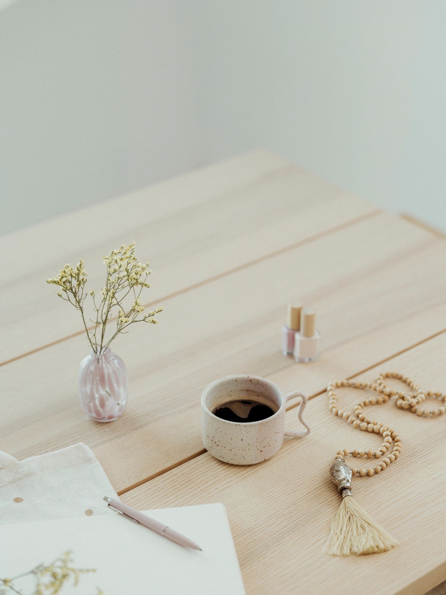 Minimal still life of considered home objects