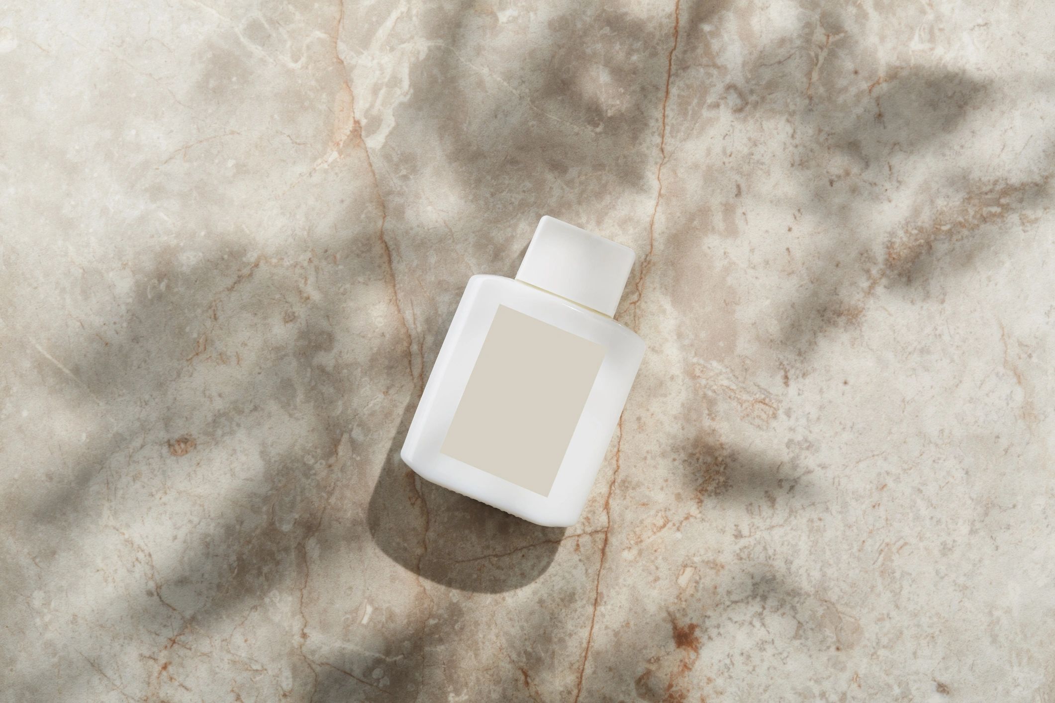 Minimal skin care bottle on marble