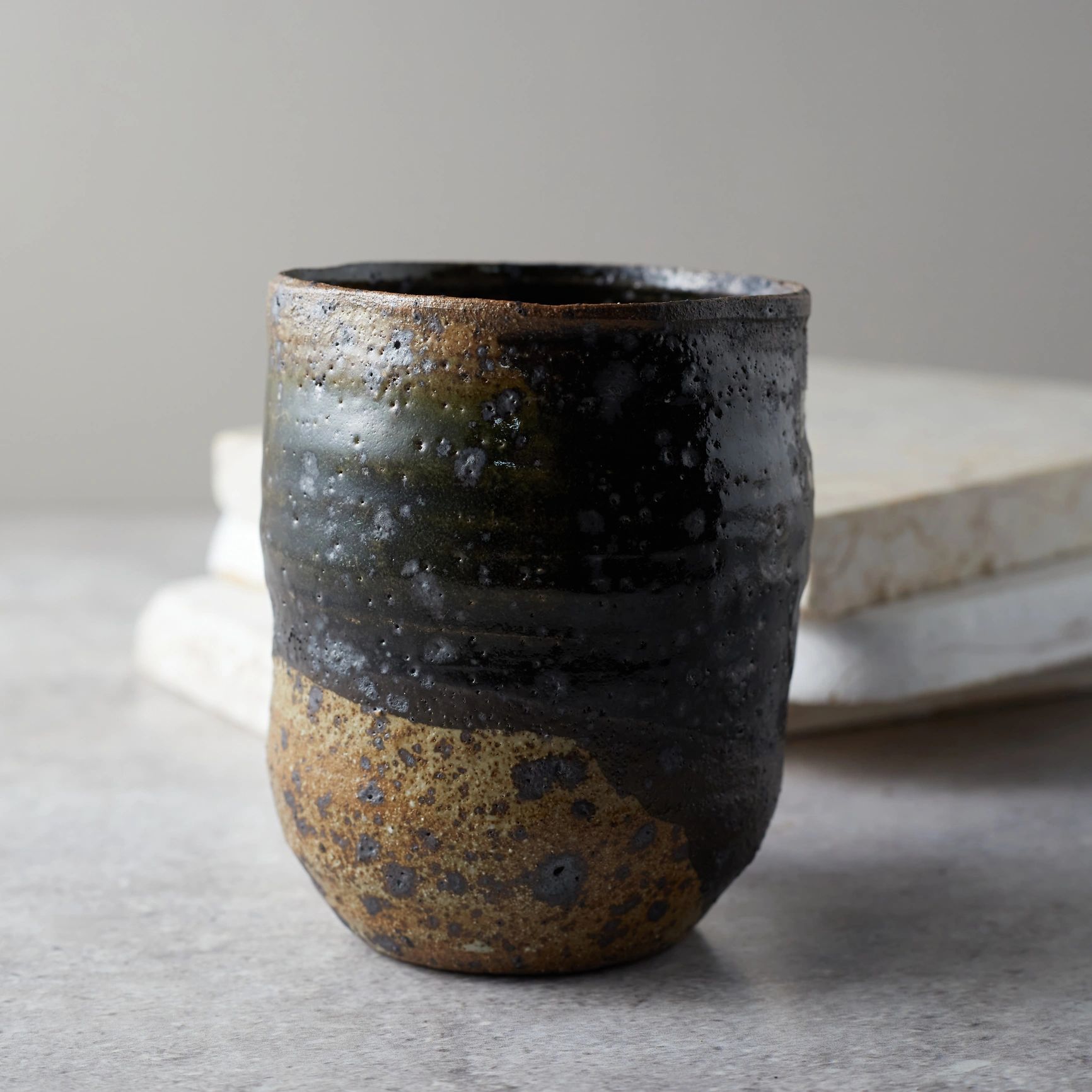 Studio ceramic cup with a sculptural form
