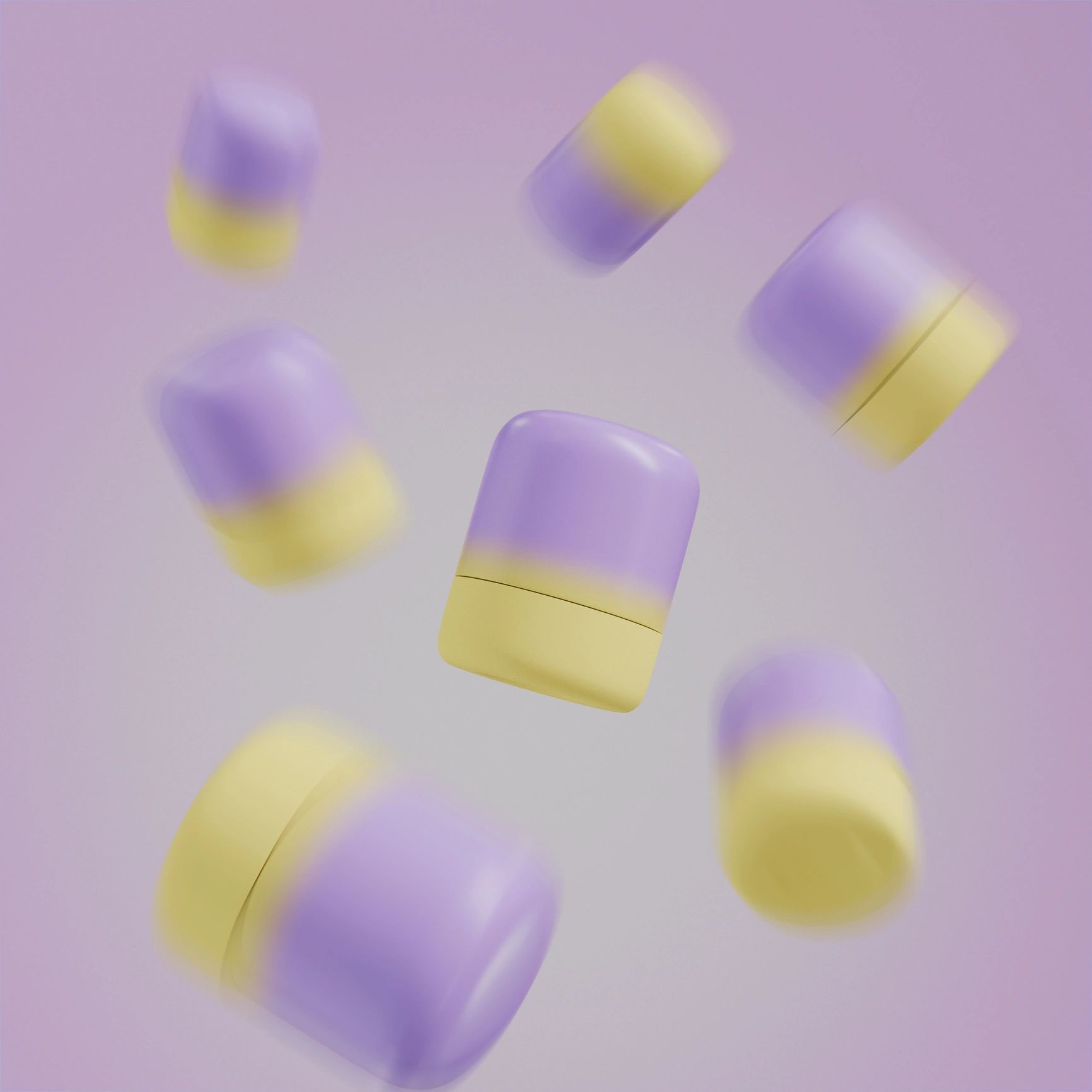 Purple cosmetic stick for a targeted beauty treatment